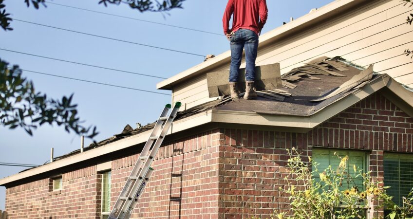 man on roof